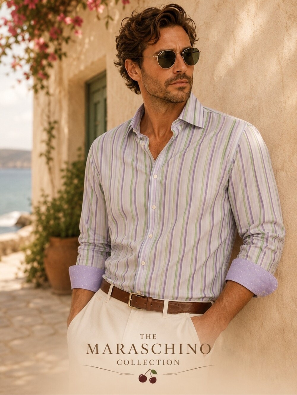 TailorByrd Stripe 100% Cotton Button Down 2XL | Flamingo Logo